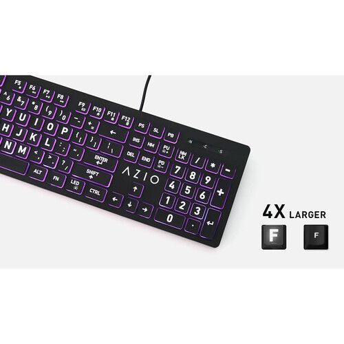  AZIO KB512 Large Font Backlit Keyboard (Black)