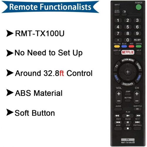  [아마존베스트]AZMKIMI RMT-TX100U Remote Compatible with Sony Bravia RMTTX100U TV Remote Control, if Applicable XBR75X850C XBR-55X855C KDL-50W800C KDL-50W800380 KDL-50W800BUN1 with Netflix