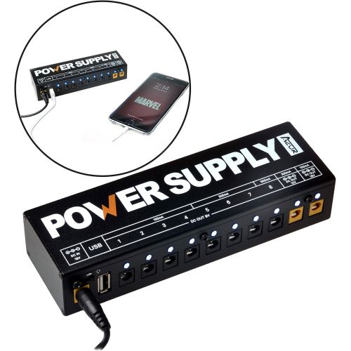  AZOR Guitar Pedal Board Power Supply with 10 Routes DC Output 9V/12V/18V