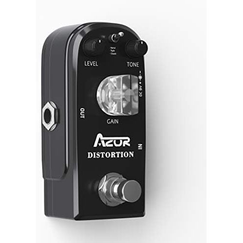  AZOR Distortion Guitar Pedal Effect 3 Modes Natural,Tight,Classic with True Bypass Black AP-302