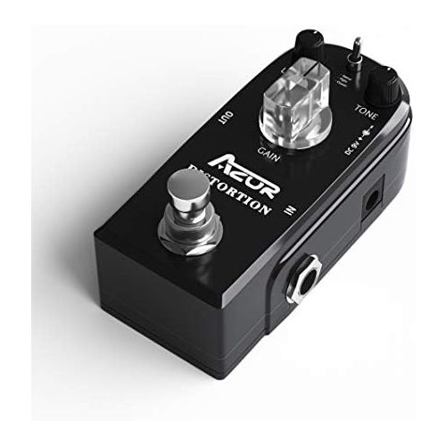  AZOR Distortion Guitar Pedal Effect 3 Modes Natural,Tight,Classic with True Bypass Black AP-302