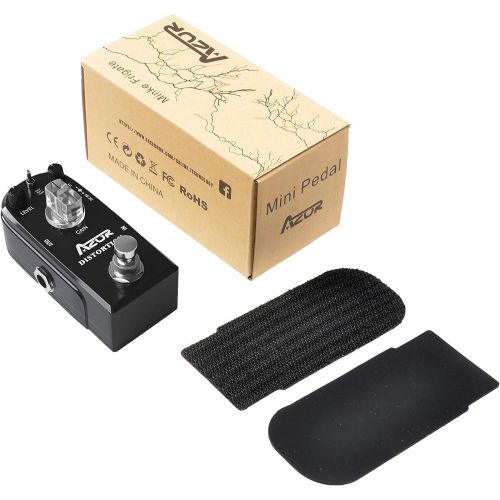  AZOR Distortion Guitar Pedal Effect 3 Modes Natural,Tight,Classic with True Bypass Black AP-302