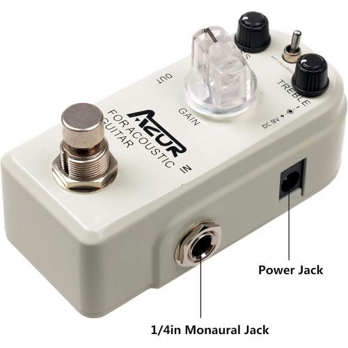  AZOR Acoustic Guitar Effect Pedal with True Bypass for Acoustic Guitar Super Mini White AP318