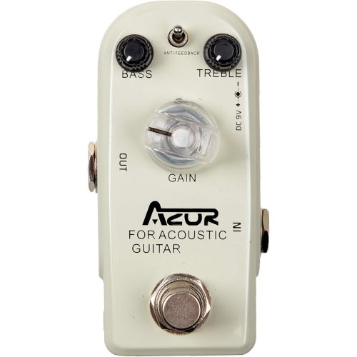  AZOR Acoustic Guitar Effect Pedal with True Bypass for Acoustic Guitar Super Mini White AP318