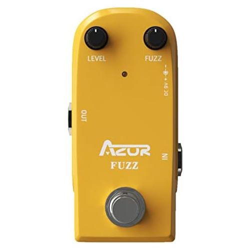  AZOR Vintage Fuzz Guitar Effect Pedal with True Bypass Mini Pedal Yellow AP-310