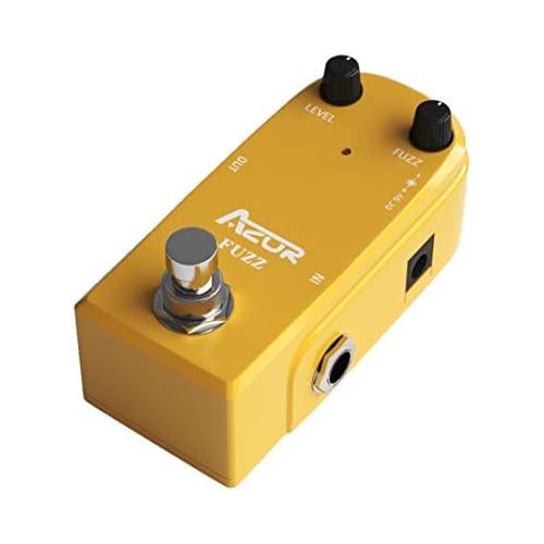  AZOR Vintage Fuzz Guitar Effect Pedal with True Bypass Mini Pedal Yellow AP-310