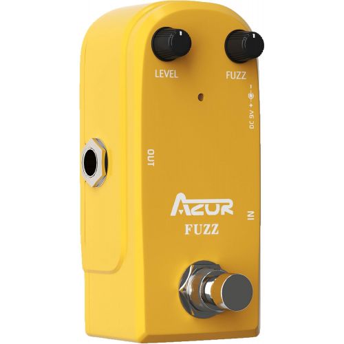  AZOR Vintage Fuzz Guitar Effect Pedal with True Bypass Mini Pedal Yellow AP-310