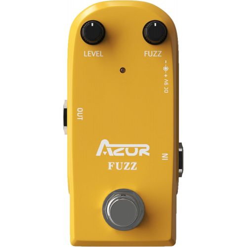  AZOR Vintage Fuzz Guitar Effect Pedal with True Bypass Mini Pedal Yellow AP-310