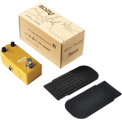  AZOR Vintage Fuzz Guitar Effect Pedal with True Bypass Mini Pedal Yellow AP-310