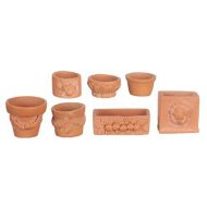 AZTEC Dollhouse Miniature 1:12 Scale 7 Pc Assorted Garden Pots SET #G7048