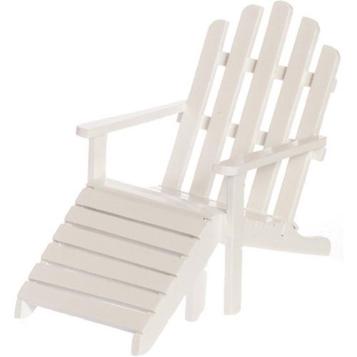  AZTEC IMPORTS Dollhouse Miniature 1:12 Scale White Adirondack Chair with Stool #T5516