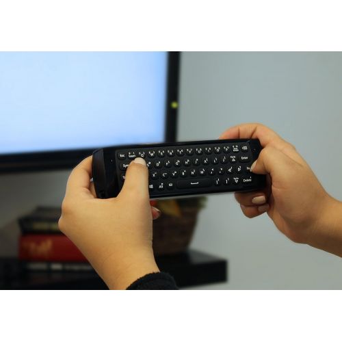  AZULLE Lynk Windows Multifunctional Remote Control, Fully Compatible with Windows and Android. Backlit QWERTY Keyboard, Wireless Mouse, and AI Learn Buttons, Black