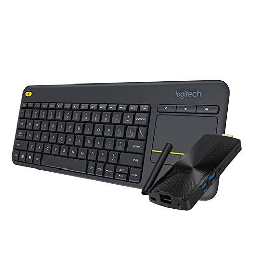  AZULLE Azulle Access3 Windows 10 Pro 2GB RAM + 32GB eMMC Fanless Mini PC Stick N3350 & Logitech K400 Plus Keyboard (Bundle), Black (A-1168-AA3-K)