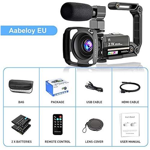  [아마존베스트]Aabeloy Video Camera Camcorder DC201-2.7K