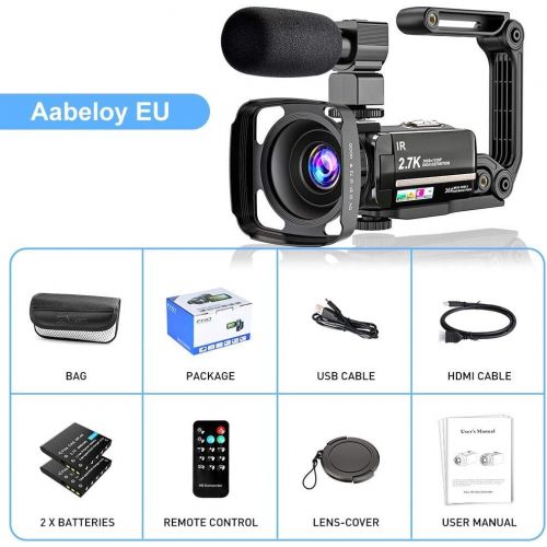 [아마존베스트]Aabeloy Video Camera Camcorder DC201-2.7K
