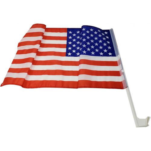  Aaco US Flag American Patriotic Car Window Clip USA Flag (4 Pack) 19 x 11