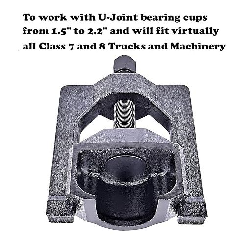  U Joint Puller for Automotive Trucks, Cars, and Equipment, Class 7-8 Light Duty Universal U-Joint Removal Press Tool, 1.5in to 2.2in U Joint Remover Extractor Tool
