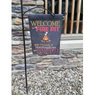 /AandKCustomCreations Fire pit flag* Friends & Marshmallows get toasted- Chalkboard