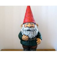 Aarceramics Ceramic Garden Gnome - 14 inches, hand painted lawn or garden gnome, outdoor or indoor