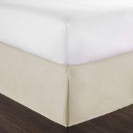 Aarohi homes aarohi homes Bed Skirt 11 inch Drop Split Corner - Iron Easy 100% Natural Cotton 700 TC Quality Hotel Quality Queen Size (Ivory Solid, Queen 60X 80 BedSkirt 11 inch Drop Length)