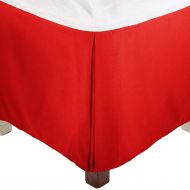 Aarohi homes aarohi homes Bed Skirt 12 inch Drop Split Corner - Iron Easy 100% Egyptian Cotton 700 TC Quality Hotel Quality Twin Size (Red Solid, Twin 39 x 75 - 12 inch Drop Length)