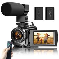 Video Camera Camcorder for YouTube, Aasonida Digital Vlogging Camera FHD 1080P 30FPS 24MP 3.0 Inch 270° Rotation Screen Video Recorder with Microphone, Remote Control, 2 Batteries