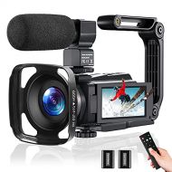 Aasonida Video Camera 4K Camcorder 48MP 60FPS, Digital Camera for YouTube with WiFi, IR Night Vision, Time-Lapse, 3.0 Touch Screen, Vlogging Camera with Microphone, Handheld Stabilizer, Len