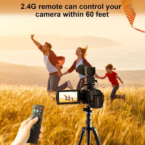  [아마존베스트]Video Camera Camcorder for YouTube, Aasonida Digital Vlogging Camera FHD 1080P 30FPS 24MP 16X Digital Zoom 3.0 Inch 270° Rotation Screen Video Recorder with Microphone, Remote Cont