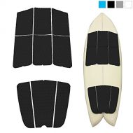 ABAHUB 9 Piece Surf Deck Traction Pad Premium EVA with Tail Kicker 3M Adhesive for Surfboard Longboard Shortboard Funboard Fish Skimboard BlackBlueGrayWhite