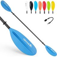 Abahub 1 x Carbon Kayak Paddles, 90.5 Inches Kayaking Oars for Boating, Canoeing with Free Paddle Leash, Carbon Fiber Shaft Black/Blue/Green/Orange/Yellow/White/Red Plastic Blades