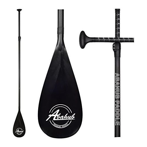  [아마존베스트]Abahub 3-Piece Adjustable Carbon Fiber SUP Paddle Carbon Shaft + Carrying Bag for Stand Up Paddleboard