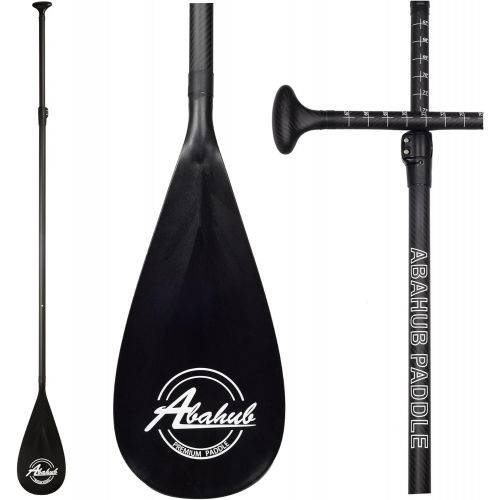  [아마존베스트]Abahub 3-Piece Adjustable Carbon Fiber SUP Paddle Carbon Shaft + Carrying Bag for Stand Up Paddleboard