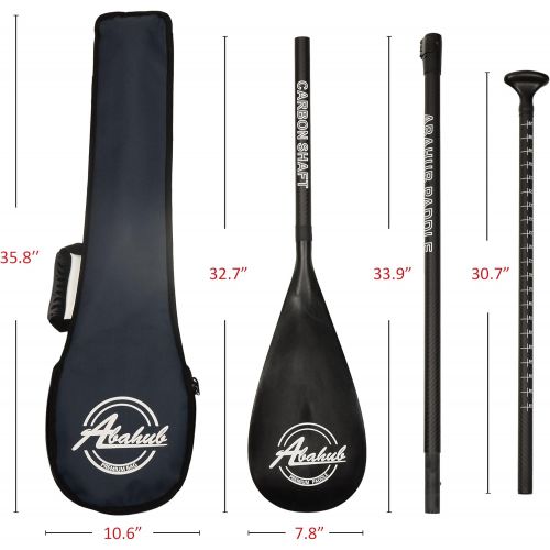  [아마존베스트]Abahub 3-Piece Adjustable Carbon Fiber SUP Paddle Carbon Shaft + Carrying Bag for Stand Up Paddleboard