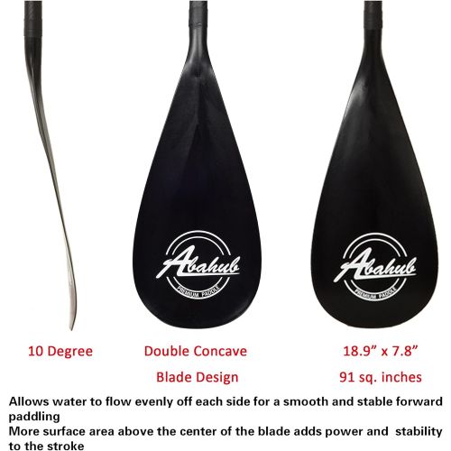  [아마존베스트]Abahub 3-Piece Adjustable Carbon Fiber SUP Paddle Carbon Shaft + Carrying Bag for Stand Up Paddleboard