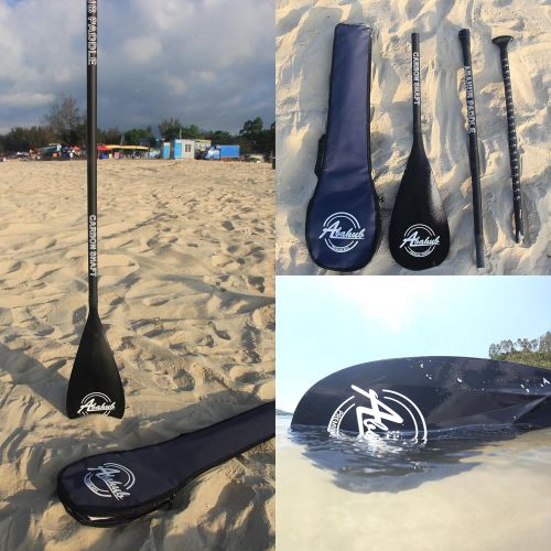  [아마존베스트]Abahub 3-Piece Adjustable Carbon Fiber SUP Paddle Carbon Shaft + Carrying Bag for Stand Up Paddleboard