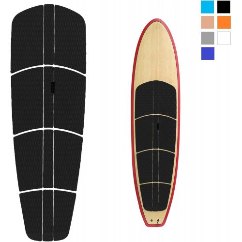  [아마존베스트]ABAHUB 12 Piece Surf SUP Deck Traction Pad Premium EVA with Tail Kicker 3M Adhesive for Paddleboard Longboard Surfboard Black/Blue/Gray/White