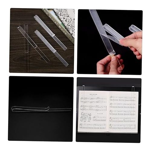  Abaodam Page Holder 1 Pair Page Folder Bookend Sheet Music Folder Clip Acrylic Music Book Clip Acrylic Music Music Folder Sheet Music Music Stand Music Stand Music Folder