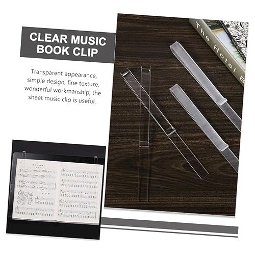  Abaodam Page Holder 1 Pair Page Folder Bookend Sheet Music Folder Clip Acrylic Music Book Clip Acrylic Music Music Folder Sheet Music Music Stand Music Stand Music Folder