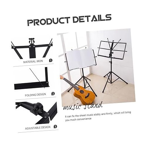  Abaodam 2pcs Sheet Music Stand Child Iron Textbook Rack Simple