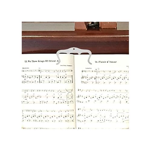  Abaodam 2pcs Metal Music Book Clip Piano Sheet Page Holder Iron Musical Score Clip Metal Sheet Music Holders for Piano Keyboard Stands and Books Cookbook Page