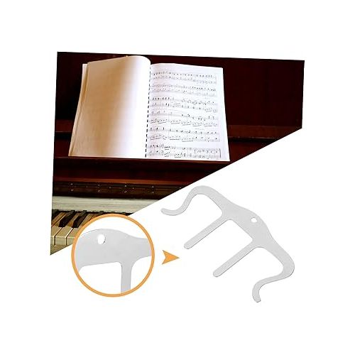  Abaodam Metal Sheet Music Holder Music Book Clip Page Portable Book Stand Page Clips Music Note Clamp Music Holder Clip Metal Memo Clip M- Shape Music Book Clip Paper Clip Piano Iron