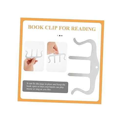  Abaodam Metal Sheet Music Holder Music Book Clip Page Portable Book Stand Page Clips Music Note Clamp Music Holder Clip Metal Memo Clip M- Shape Music Book Clip Paper Clip Piano Iron