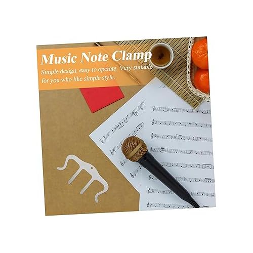  Abaodam Metal Sheet Music Holder Music Book Clip Page Portable Book Stand Page Clips Music Note Clamp Music Holder Clip Metal Memo Clip M- Shape Music Book Clip Paper Clip Piano Iron