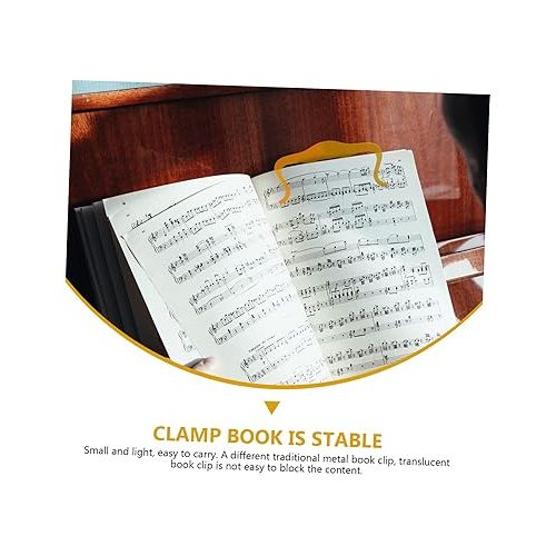  Abaodam 1pc Sheet Acrylic Sheet Music Holder Metal Music Metal Bookshelf Metal Stand Keyboard Stand for Desktop Metal Bookmark Acrylic Page Holder Metal Bracket Music Book Clamp Clip Piano