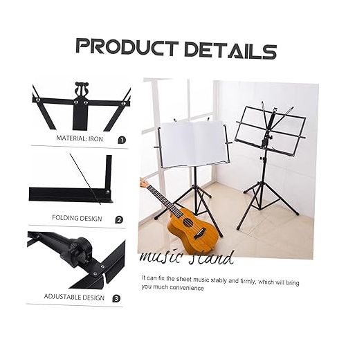  Sheet Music Stand Music Book Clip Music Book Clamp Trumpet Lyre Clamp Holder Pearl Buttons Book Rack Portable Book Holder Music Book Stand Book Shelve Desktop Notes Student Iron