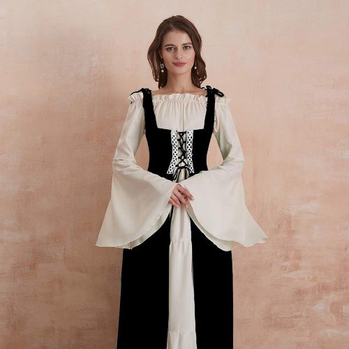  Abaowedding Womenss Medieval Renaissance Costume Cosplay Chemise and Over Dress