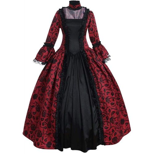  할로윈 용품Abaowedding Womens Victorian Rococo Dress Inspiration Maiden Costume Vintage Dress