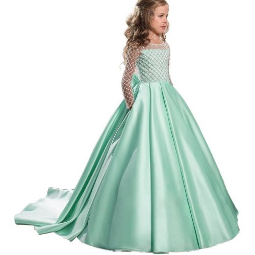  할로윈 용품Abaowedding Christmas Flower Girl Dress Floor Length Button Draped Tulle Ball Gowns for Kids