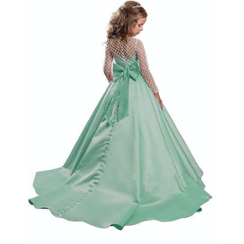  할로윈 용품Abaowedding Christmas Flower Girl Dress Floor Length Button Draped Tulle Ball Gowns for Kids