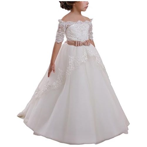  할로윈 용품Abaowedding Elegant Flower Girl Lace Beading First Communion Dress 2-12 Years Old